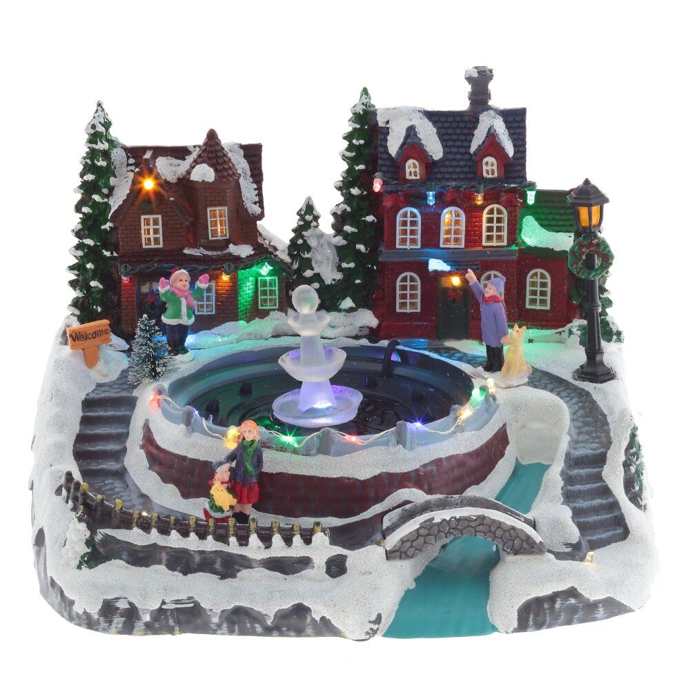 GAEM Фигурка декоративная "Рождество" (4 мелодии, подсвет, движ, фонтан 3xAA н/п, +USB), L26,5 W23 H19 см