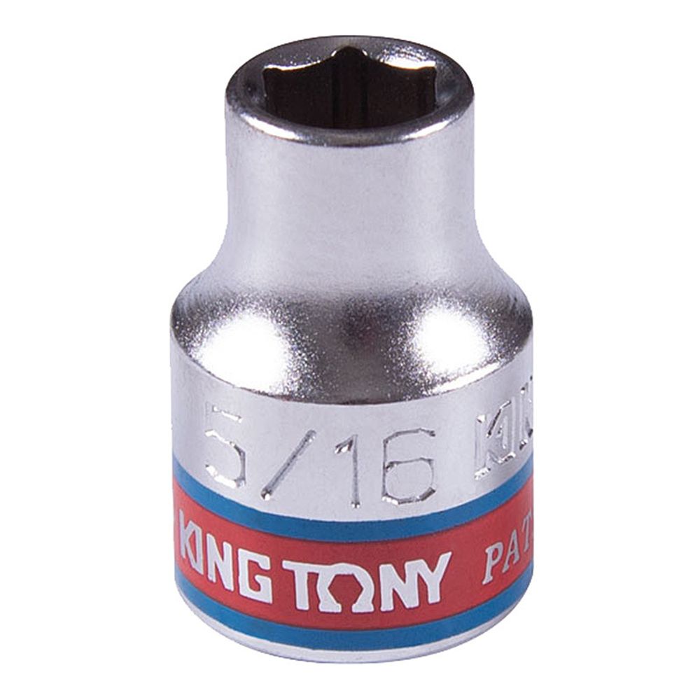 KING TONY (333510S) Головка торцевая стандартная шестигранная 3/8&quot;, дюймовая 5/16&quot;