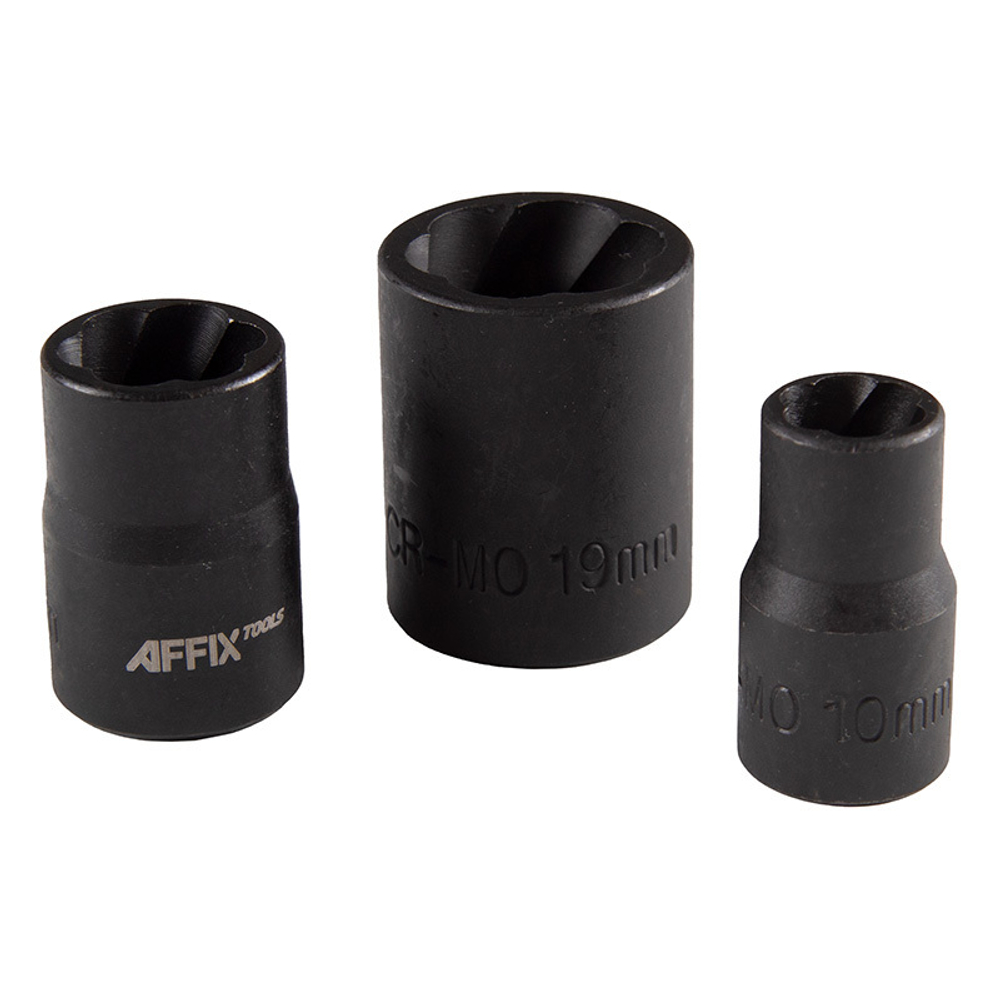 AFFIX (AF10930010C) Набор торцевых головок для поврежденных гаек и болтов, 10-19 мм, кейс, 10 предметов