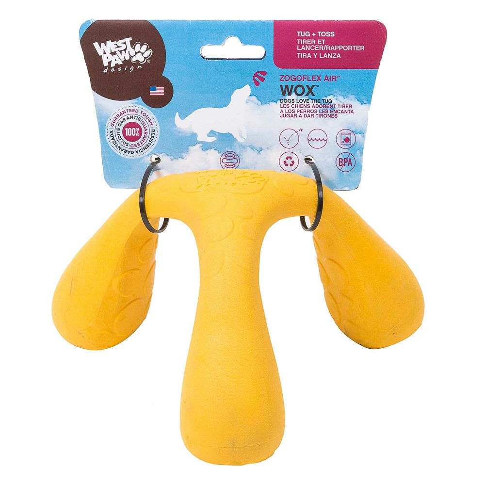 West Paw Zogoflex Air игрушка интерактивная для собак Wox 10x15x17 см желтая