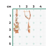Серьги «Жасмин» с английским замком из красного золота с эмалью