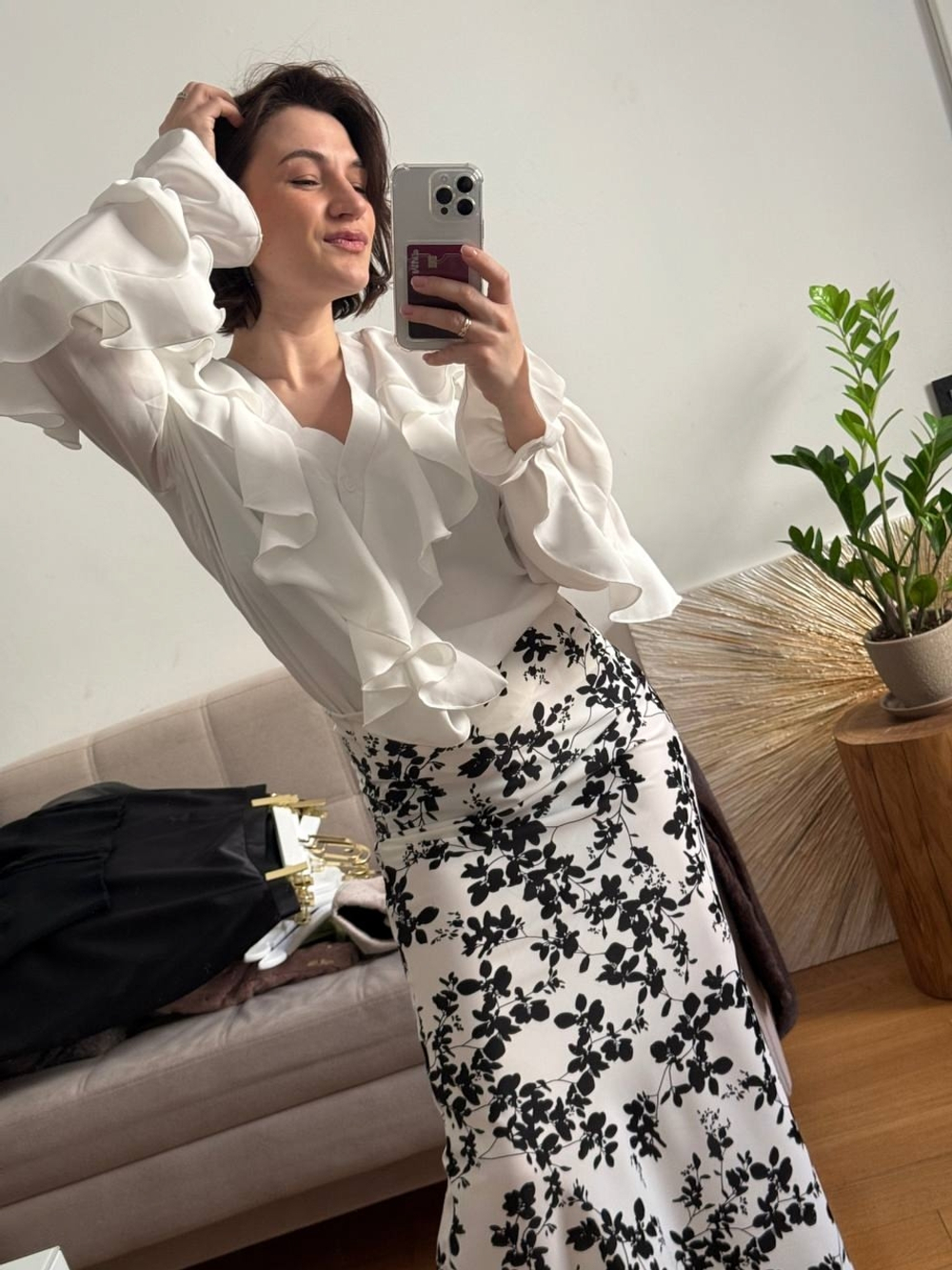 Юбка-русалка шелк по косой maxi