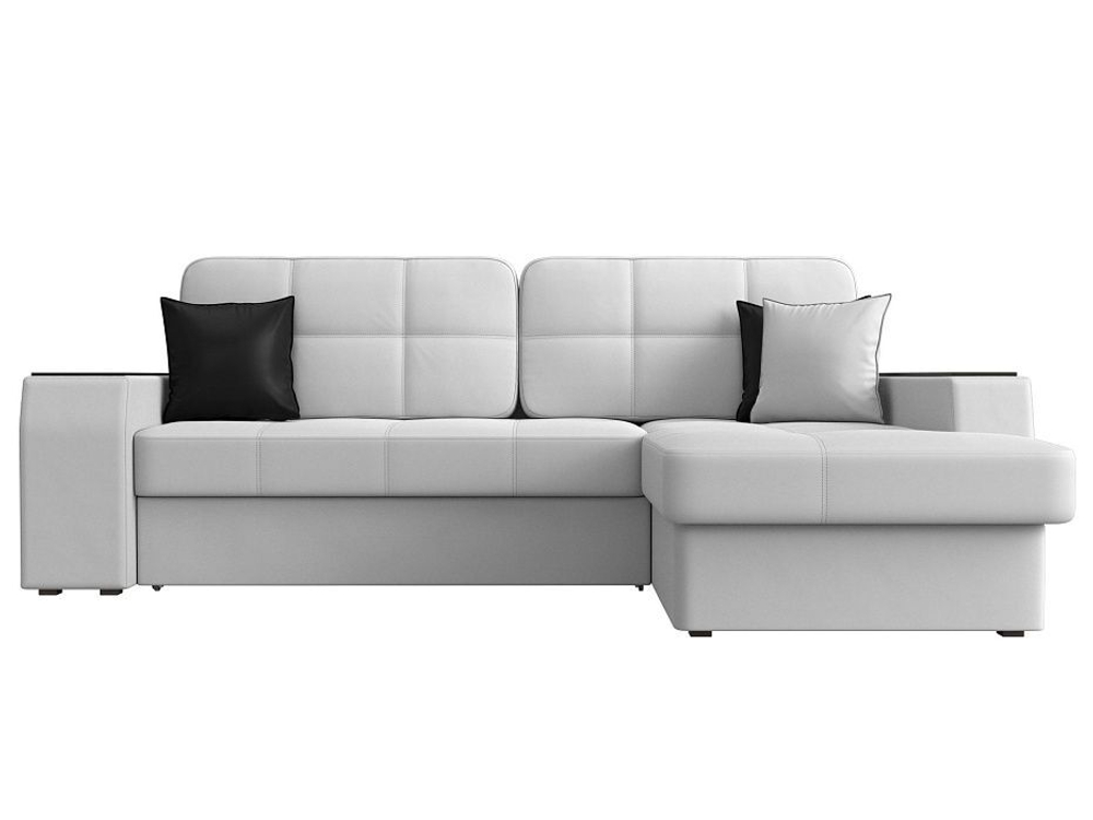 Диван угловой Брюссель правый угол, Белый\Черный, Экокожа, 29395
