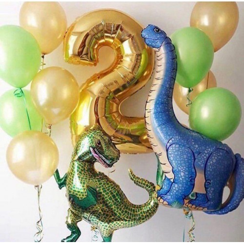 Композиция из шаров на 2 года «Сладкие Динозаврики»