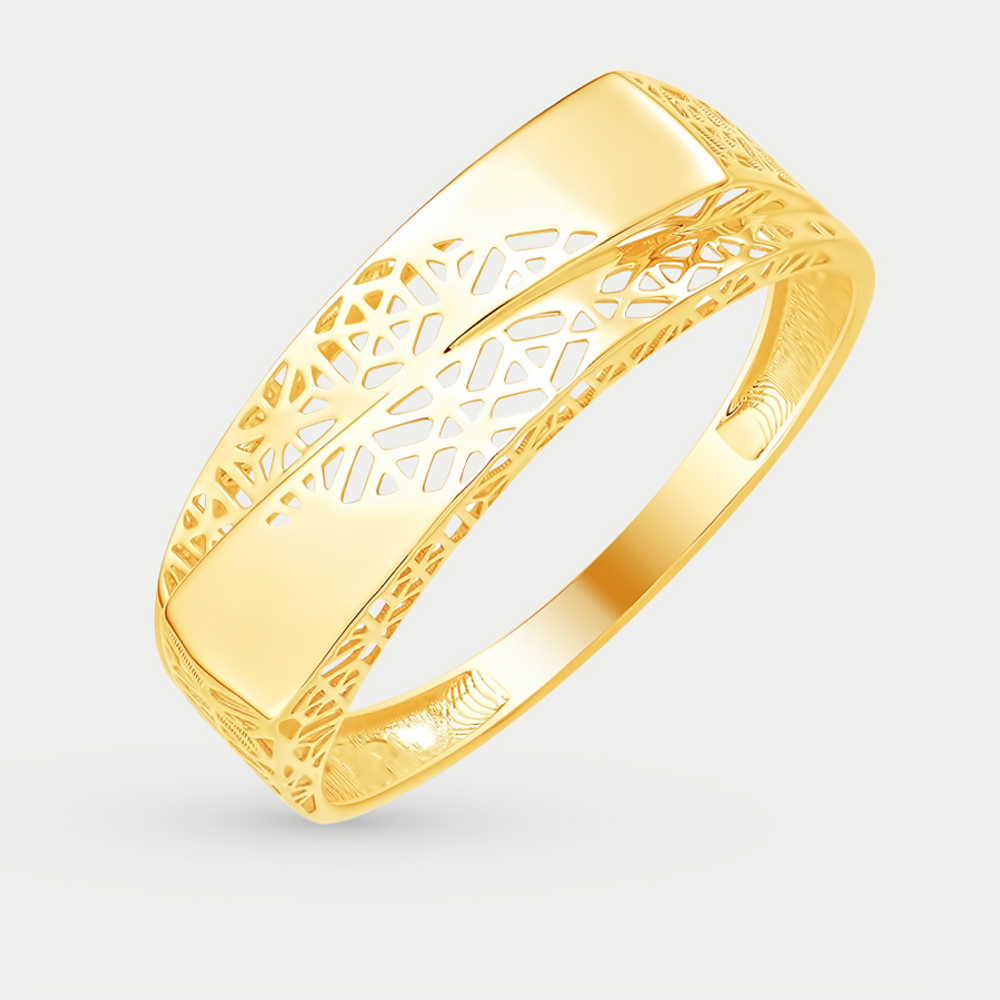 Кольцо женское из желтого золота 585 пробы без вставок (арт. К40017898)