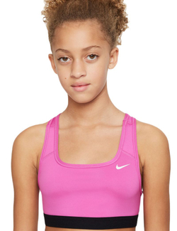 Топ для девочки теннисный Nike Swoosh Bra - playful pink/black//white