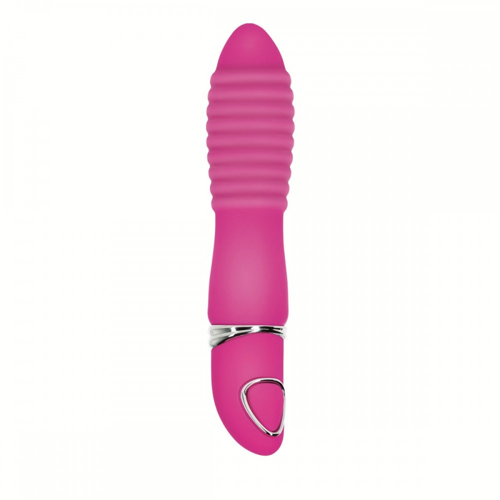 Розовый рельефный вибратор Body & Soul Indulge - 9,5 см. (Цвет: розовый)