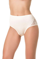 Высокие трусики с кружевными вставками на передней части (Размер: XXL) (Цвет: черный)