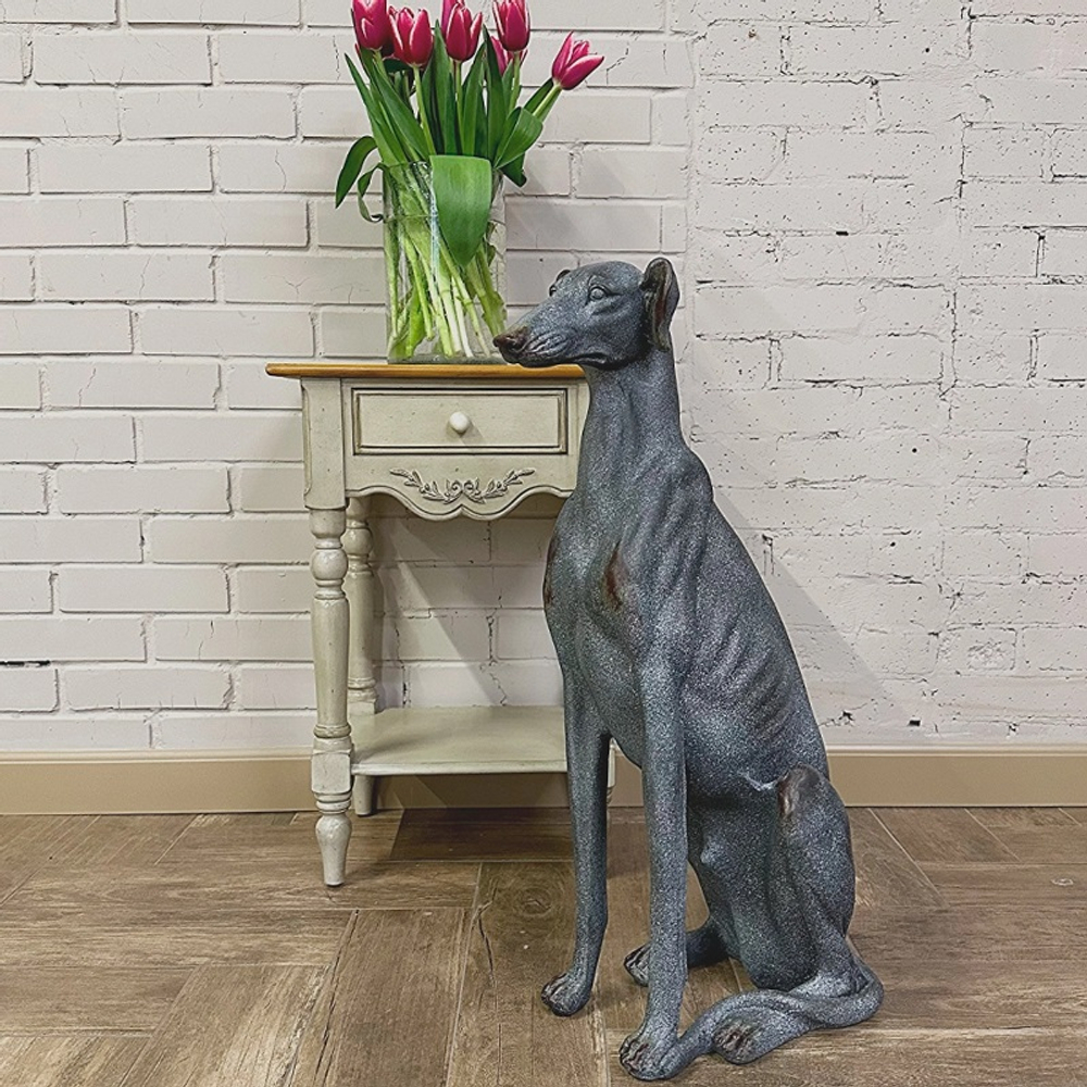 Статуя собаки "Борзая" (правая) 46x22x77см полистоун