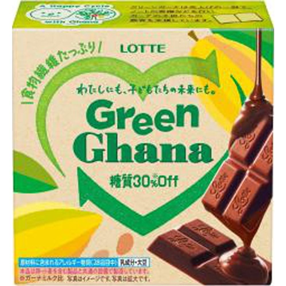 Шоколад Green Ghana 30% less sugariness, Lotte 48г, 1/6/72