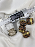 Пуговицы леопардовые квадратные в золотистом металле