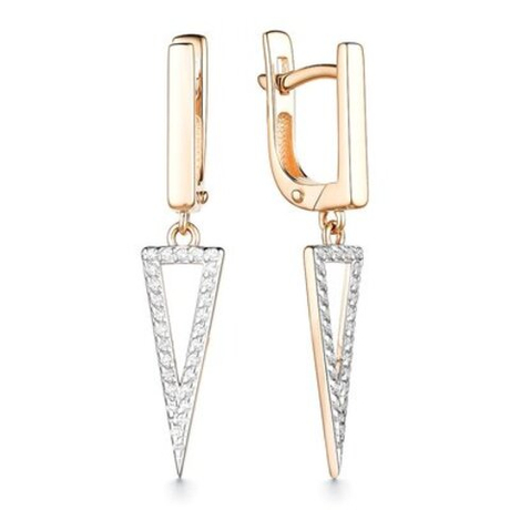 Серьги из золота с фианитами