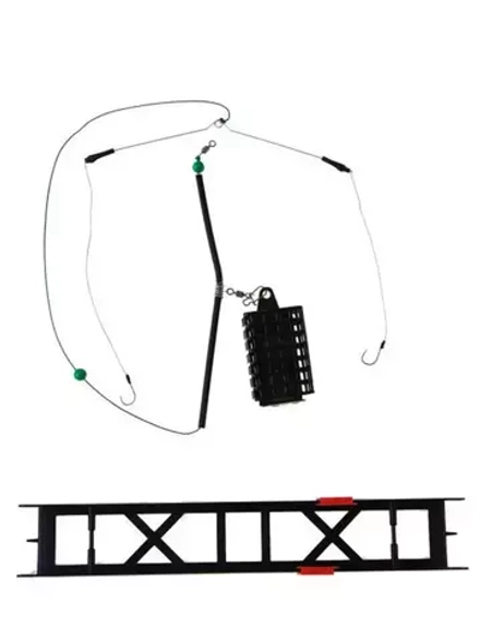 Оснастка фидерная Яман «Лещ №2», кормушка 60 г, коромысло 16 см, плетеный шнур 0,15 мм, крючок №10 Chinu Ring, на мотовиле