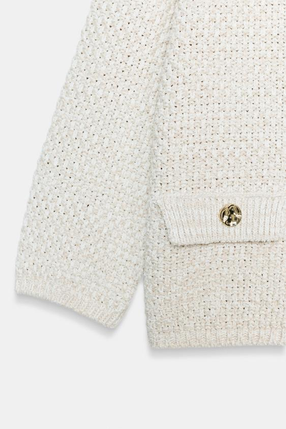 ZARA КАРДИГАН С РУКАВОМ 3/4, СВЕТЛО-БЕЖЕВЫЙ