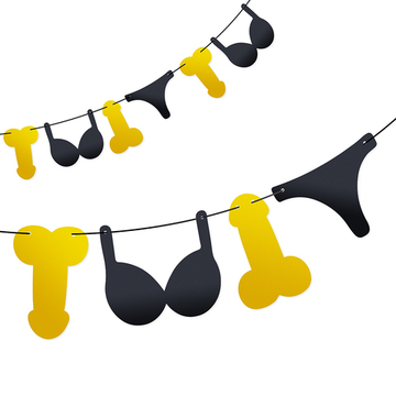 Гирлянда бумажная «Девичник» золото-черная, металлик, 300 см