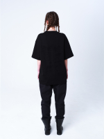 Футболка с принтом "Кот Баюн". Черная