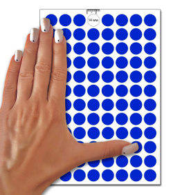 Синие виниловые наклейки для упаковки и маркировки Policomprint M3, 14 мм. 192 шт.