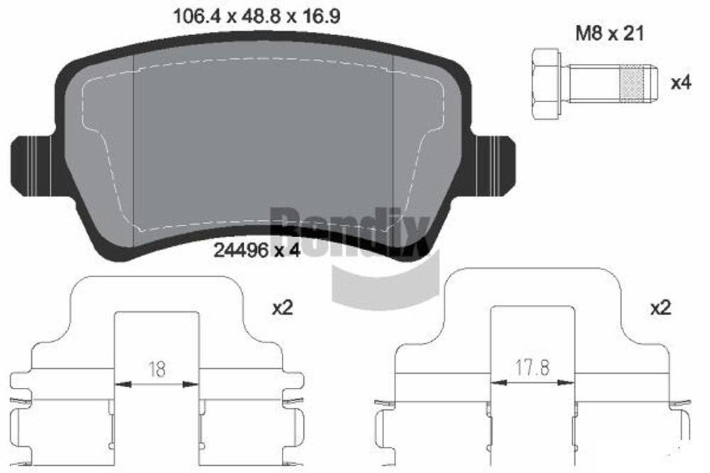 BENDIX Braking - BPD1194-BEN - Brake Pad Set, disc brake