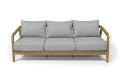 "Лейпциг" диван трехместный из тика, цвет серый