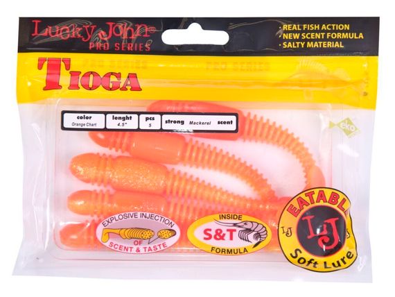 Виброхвосты съедобные LJ Pro Series TIOGA 4.5in (11,4 см), цв. T26, 5 шт.