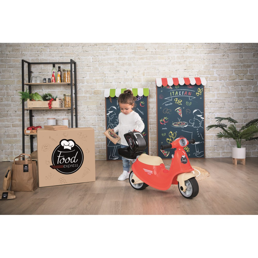 Детская каталка-скутер Smoby 721007 ретро с багажником для малышей от 18 месяцев — фото 7