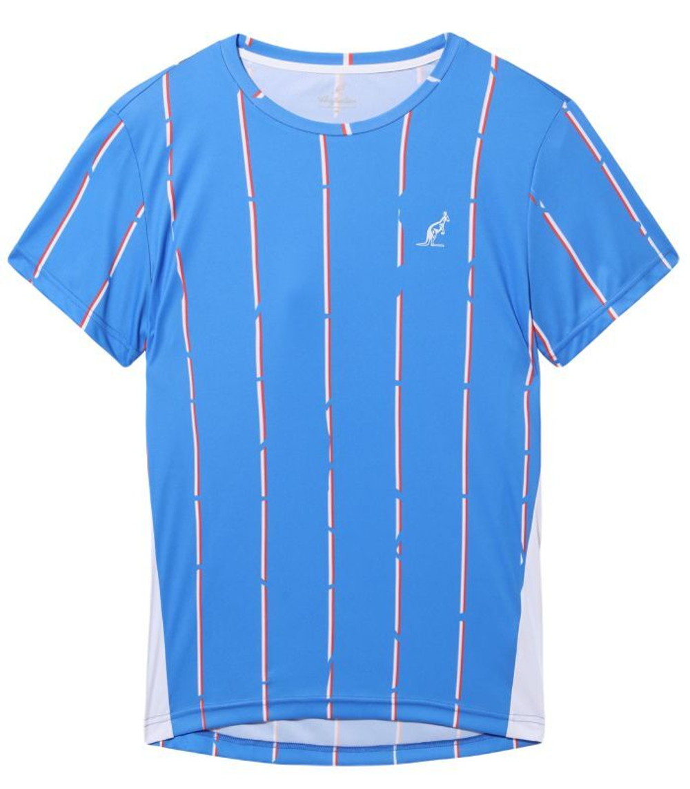Мужская теннисная футболка Australian Ace T-Shirt With Stripes Print - blu zaffiro