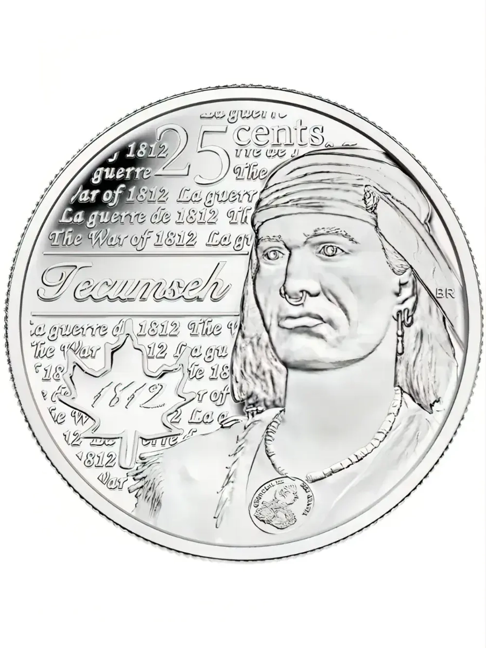Канада 25 центов, 2012 Война 1812 года - Вождь Шайенов Текумсе