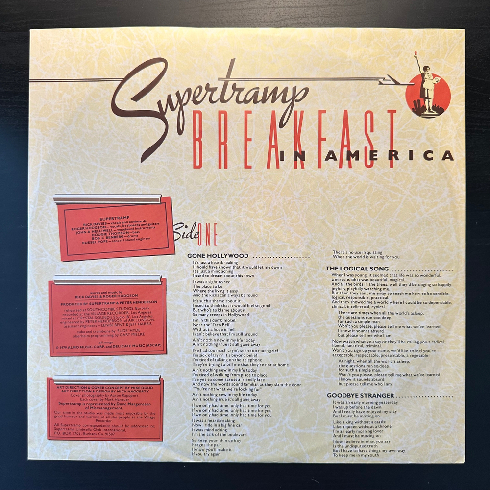 Supertramp - Breakfast In America (Европа 1979г.)