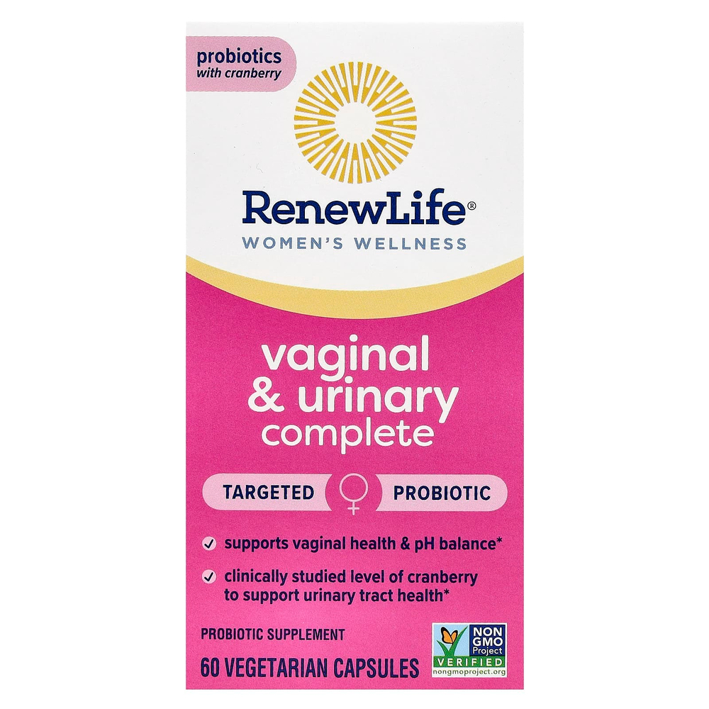Renew Life, Women's Wellness, Vaginal & Urinary Complete, 60 Vegetarian Capsules