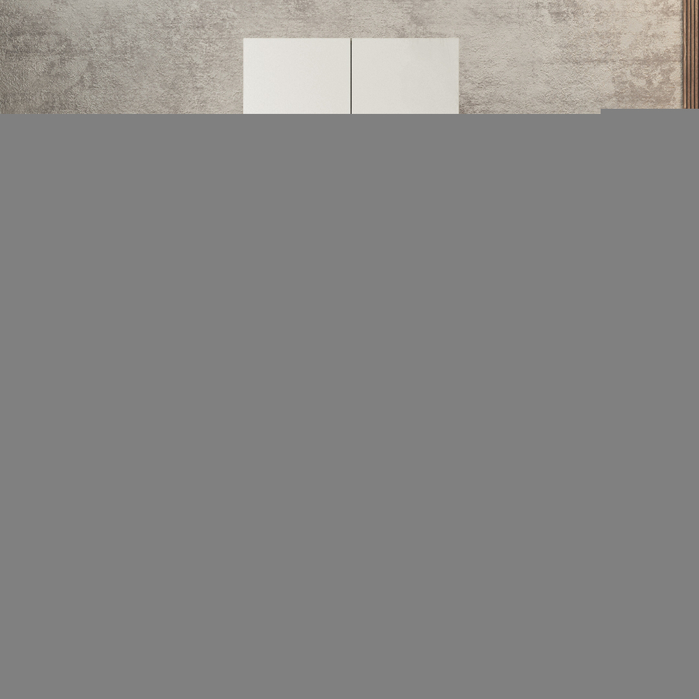 Шкаф Агератум МДФ двухсекционный с антресолью Лайн флай (0,27) А10029 матовая - Орех Экко 9459  90*50*260