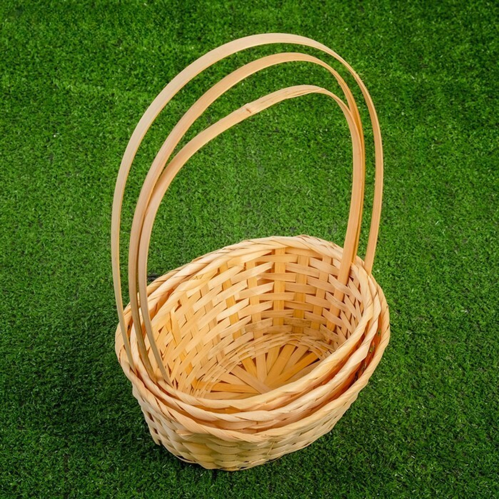 Корзина плетеная, бамбук натуральный цвет