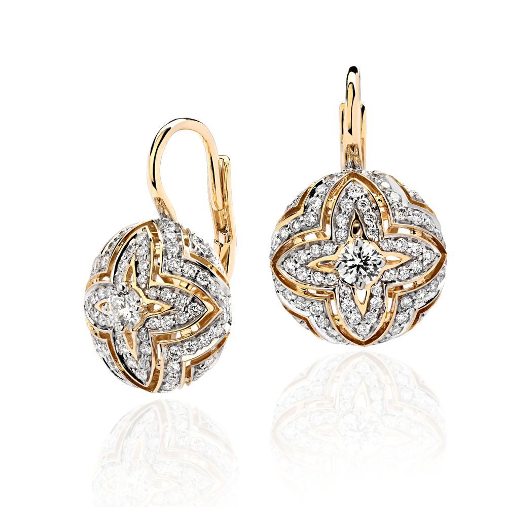 Серьги с бриллиантом  из желтого золота JA-S-С6313543