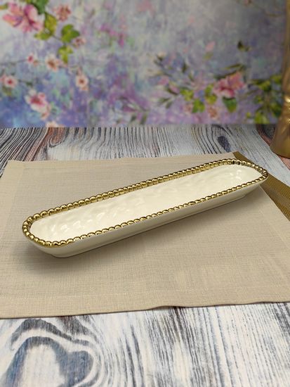 Блюдо сервировочное овальное 36х8,5х3,5 см. Бусины