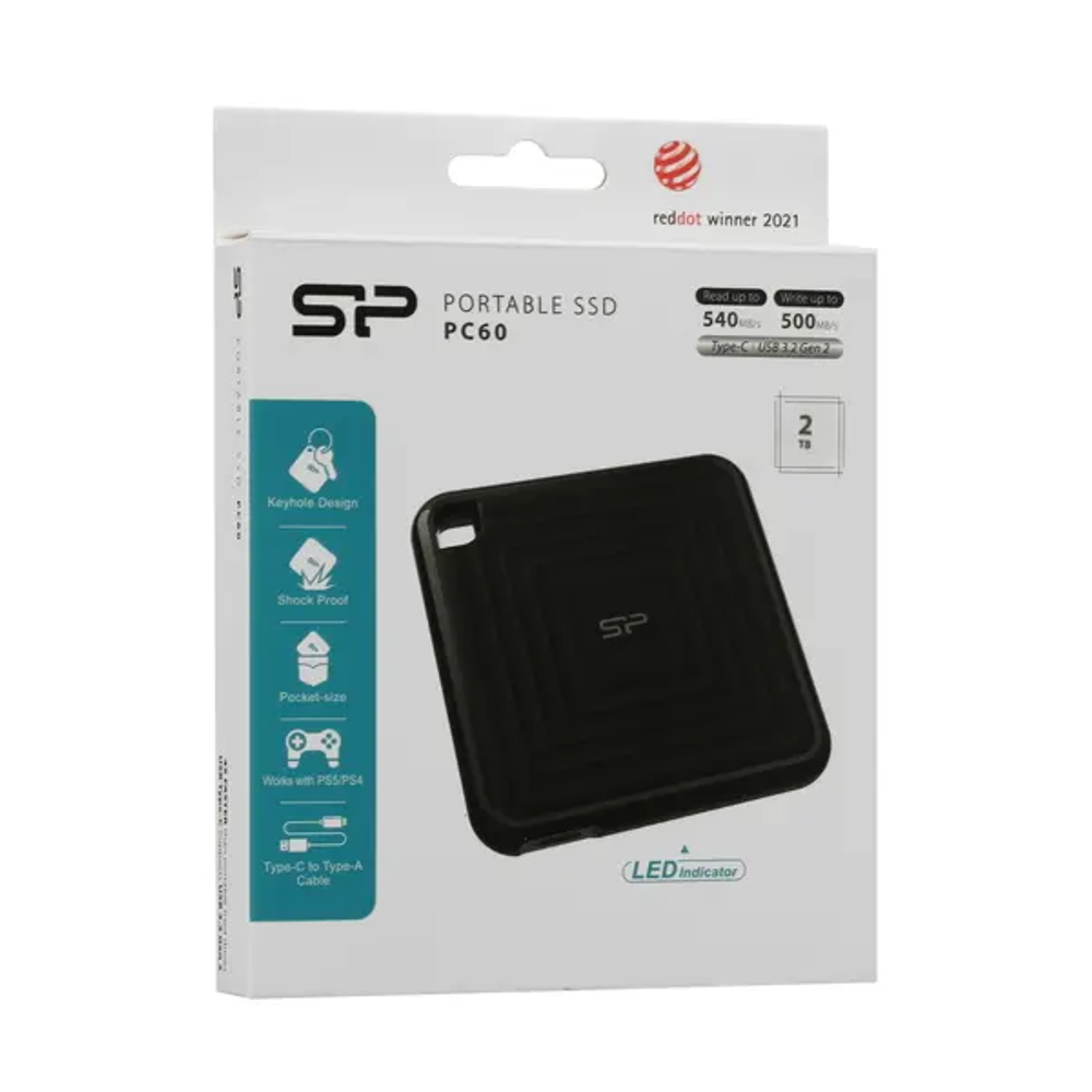 Внешний SSD USB 3.2 Gen 2 Type-C Silicon Power SP020TBPSDPC60CK 2048 ГБ