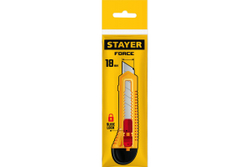 Упрочненный нож STAYER Force из АБС пластика, сегментированные лезвия 18 мм 0911_z01
