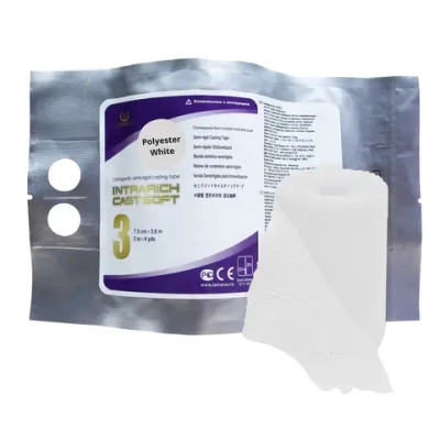 Бинт INTRARICH CAST SOFT полужесткой фиксации 12,5 см х 3,6 м белый 10 шт
