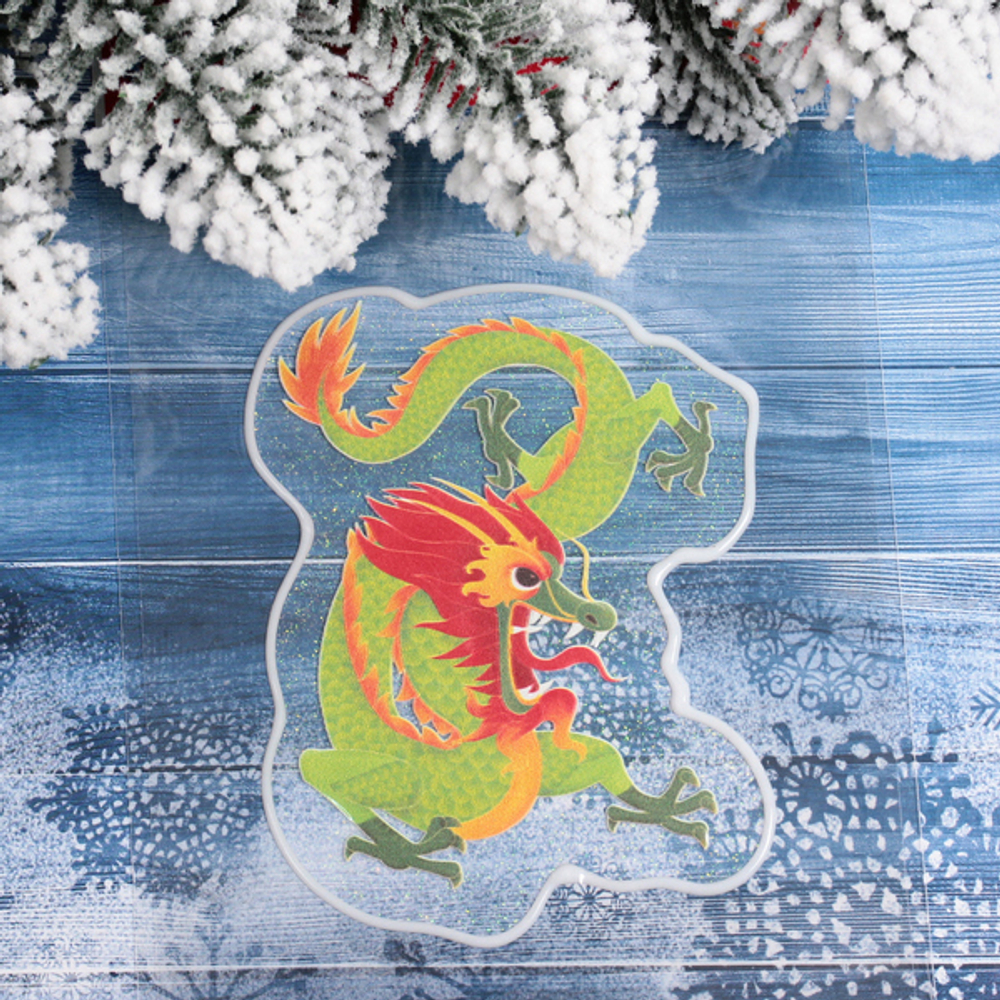 Наклейка на стекло «Сила Дракона» 15*20 см