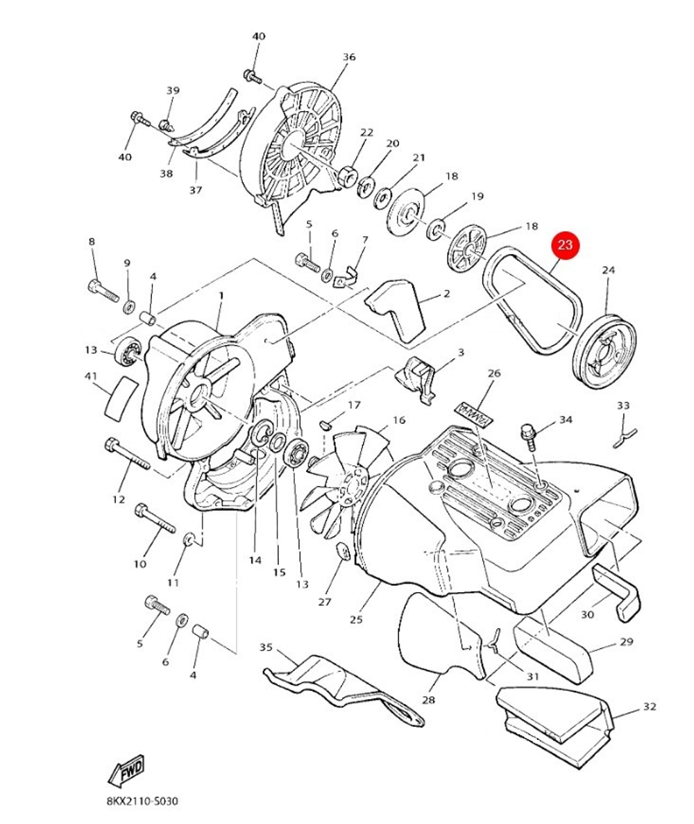 Ремень вентилятора Yamaha VK-540 8H8126120000