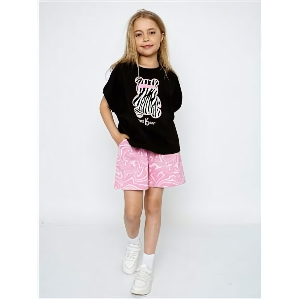 Костюм "Фиджи-1", черный/розовый, р.140, (Ивашка)