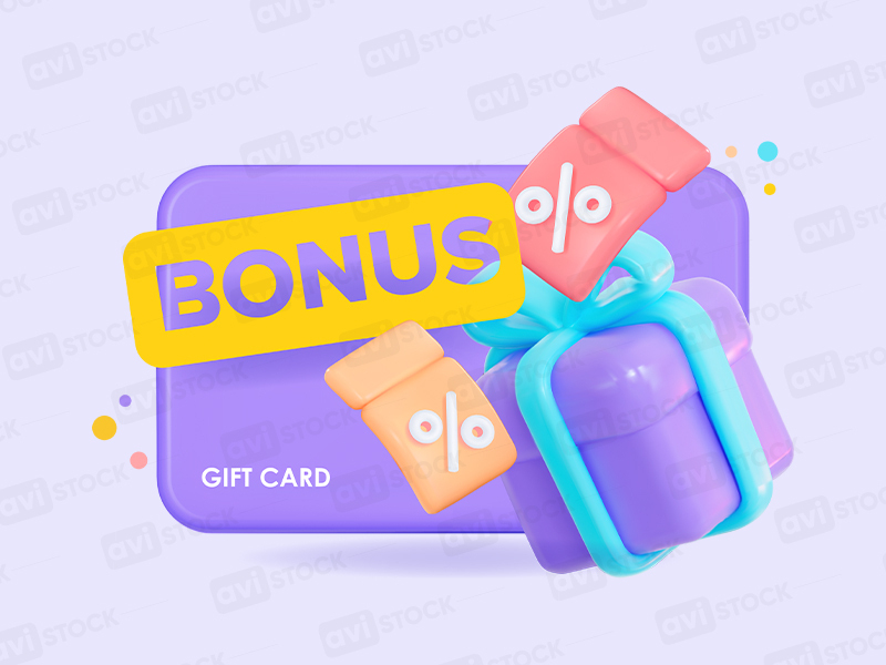 3D иллюстрация подарочного сертификата