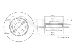 Диск тормозной задний UNIO BRD-20333