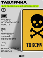 Табличка для обеспечения безопасности "Токсично", для производства, предприятия, организаций, 40х30 см, Silver Plane x Айдентика Технолоджи