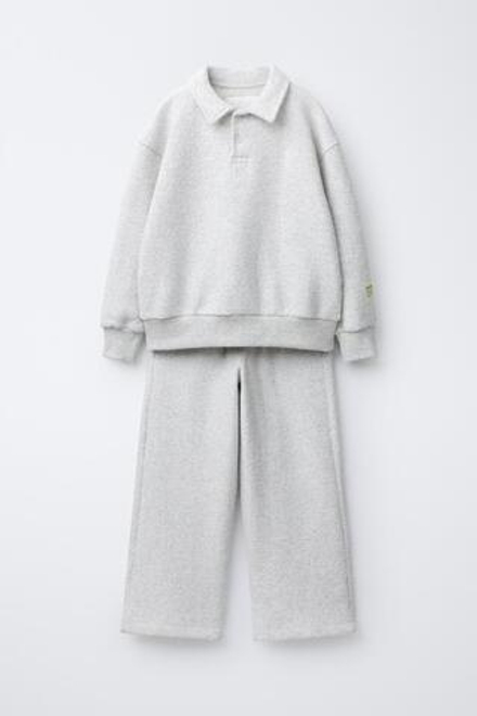 ZARA КОМПЛЕКТ ТОЛСТОВКА И БРЮКИ, СЕРЫЙ МЕЛАНЖ