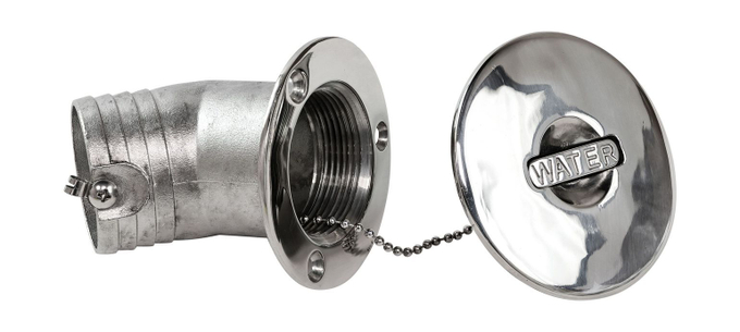 Горловина заливная для воды, угловая, под шланг 50 мм, Marine Rocket