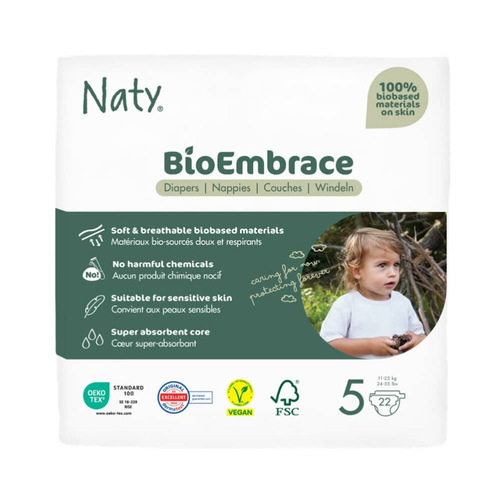 Подгузники Naty BioEmbrace, размер 5 (22 штуки)
