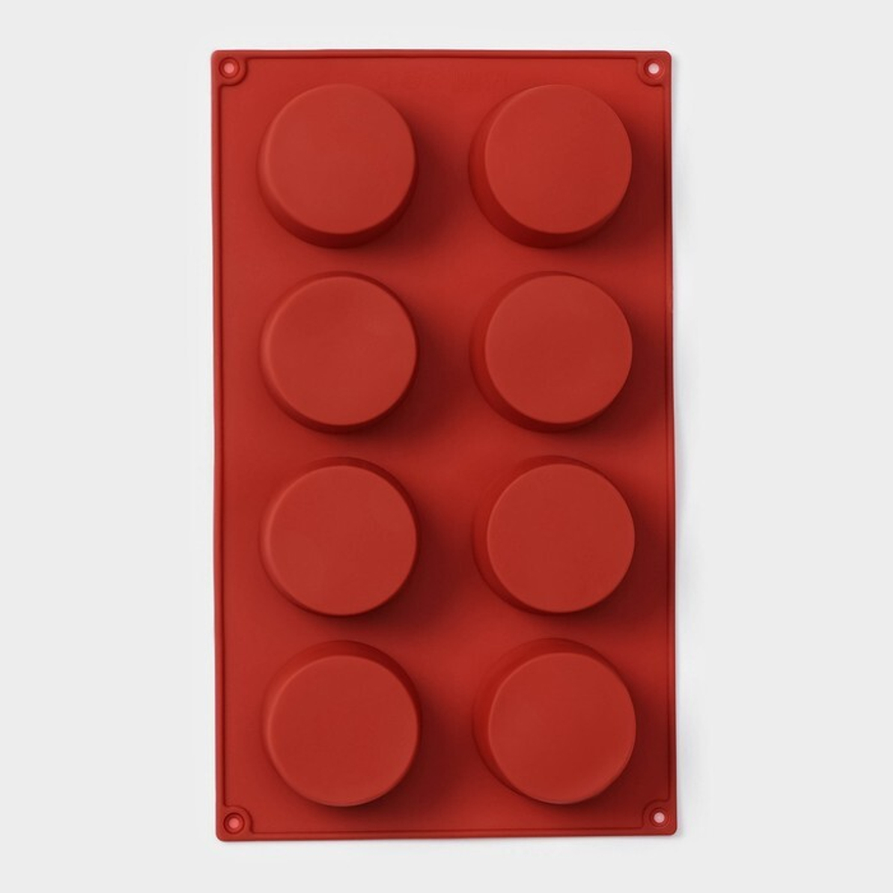 Форма силиконовая «Фигуры.Круг», 29×17×2,7 см, 8 ячеек