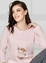 Женская пижама Sweeters: кофта и брючки (Размер: S) (Цвет: розовый с серым)