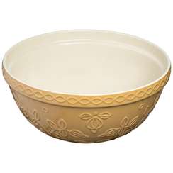 Миска бежевого цвета с рельефным узором Ягоды Тайги из коллекции russian north, 2,5 л