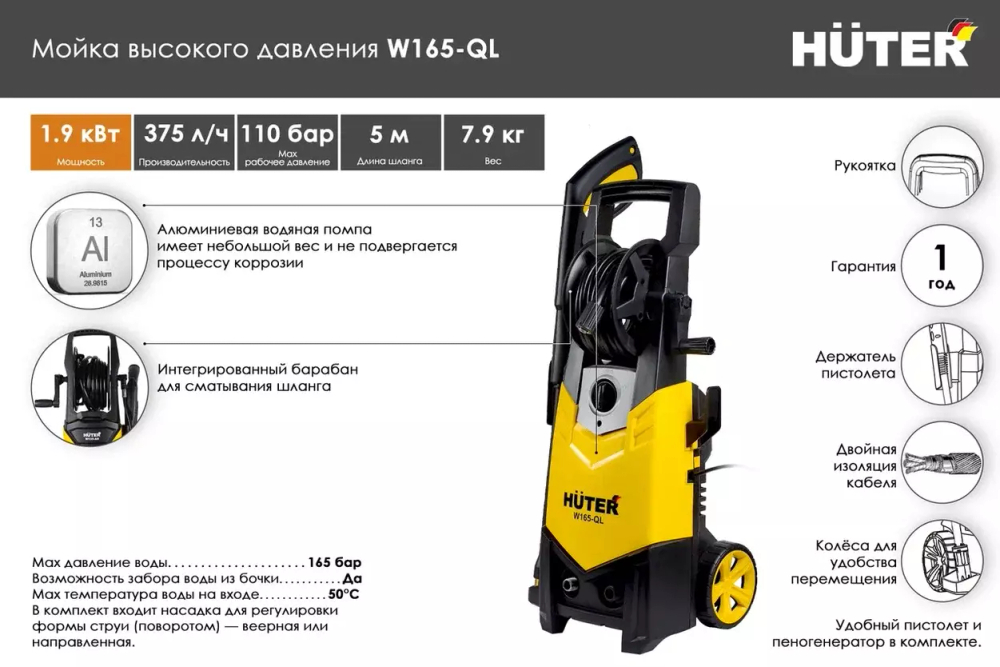 Мойка Huter W165-QL