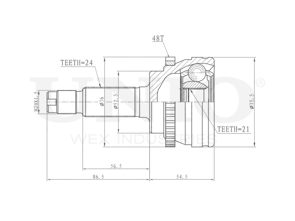ШРУС внешний UNIO CVJ-20316